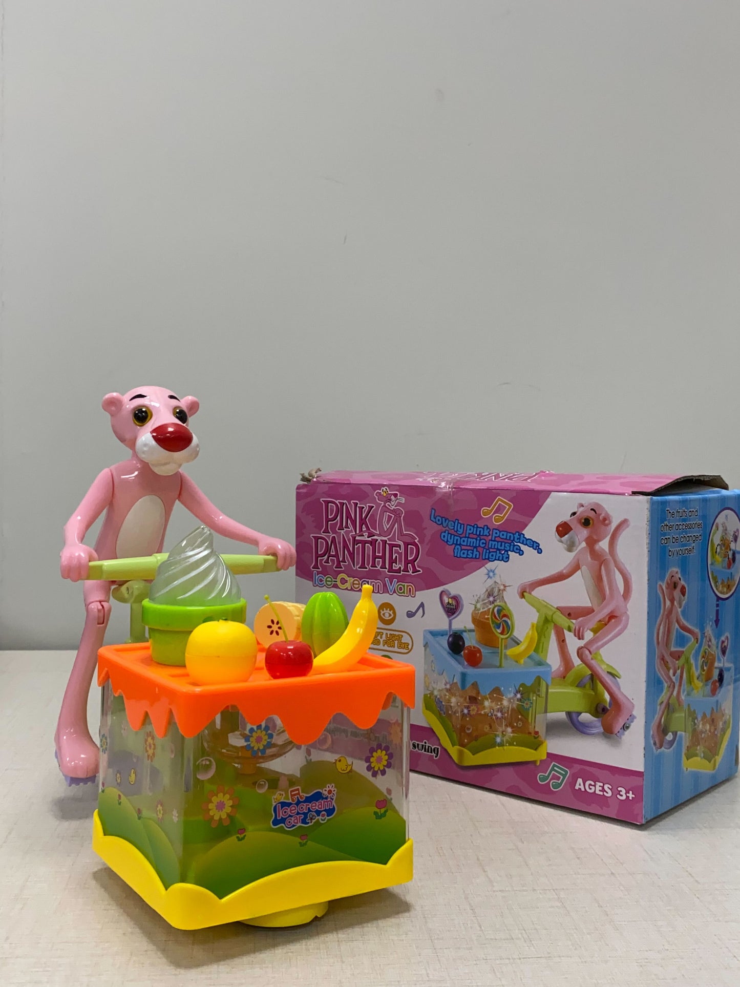 Pink Panther Van Ice Cream Toy for Kids with LED Lights